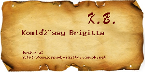 Komlóssy Brigitta névjegykártya